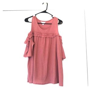 Ruffle Cold Shoulder Top